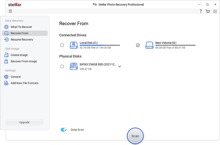 Stellar Photo Recovery Professional - Recover From